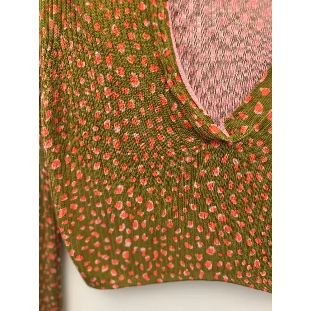 Free People Cherie‎ Moss Printed Cropped Knit Top